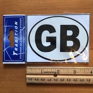 COPY - NWT Tradition Self Adhesive "GB" Souvenir Sticker